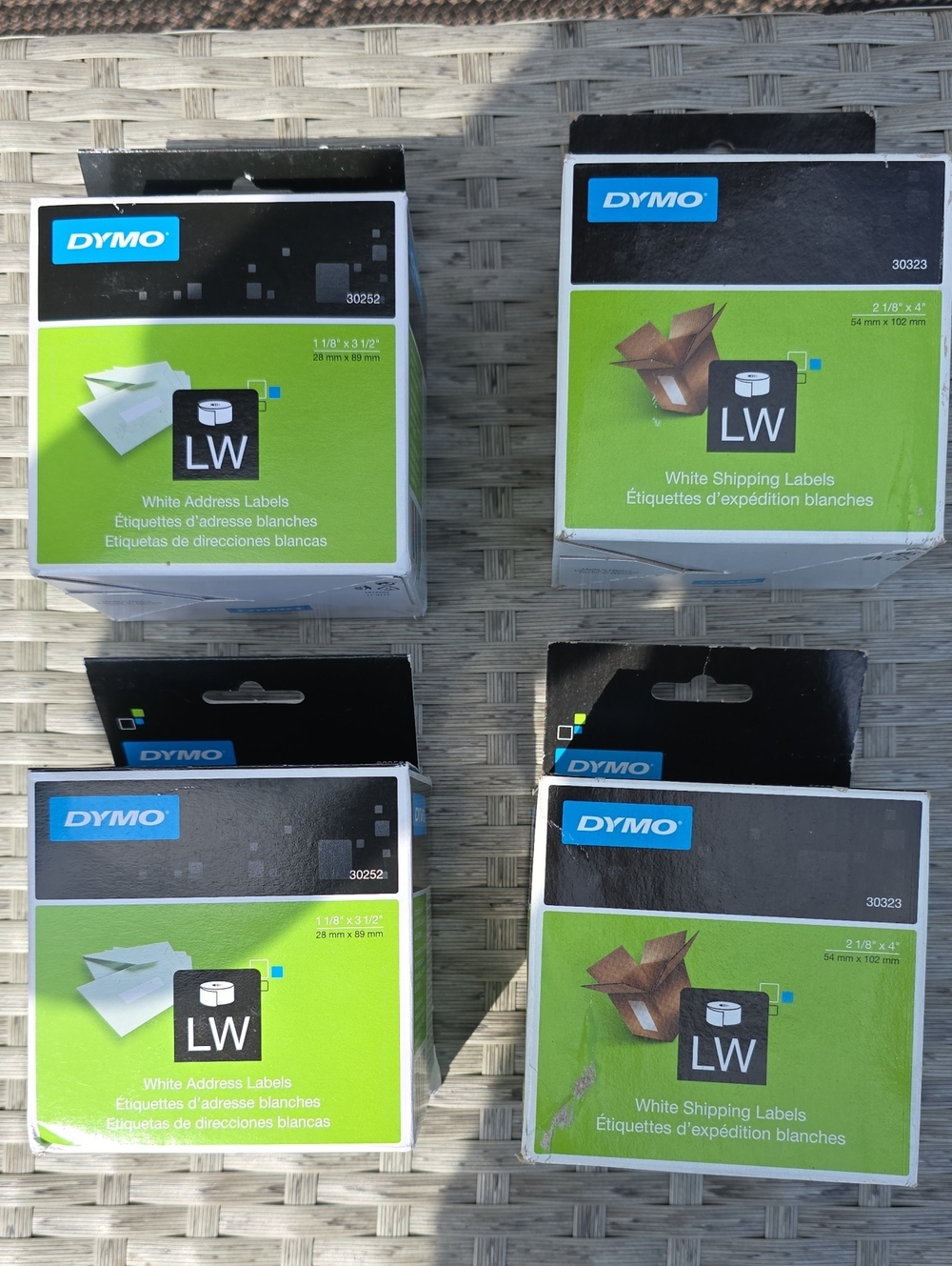 Dymo LW White Shipping & Address Labels .  Set Of 4